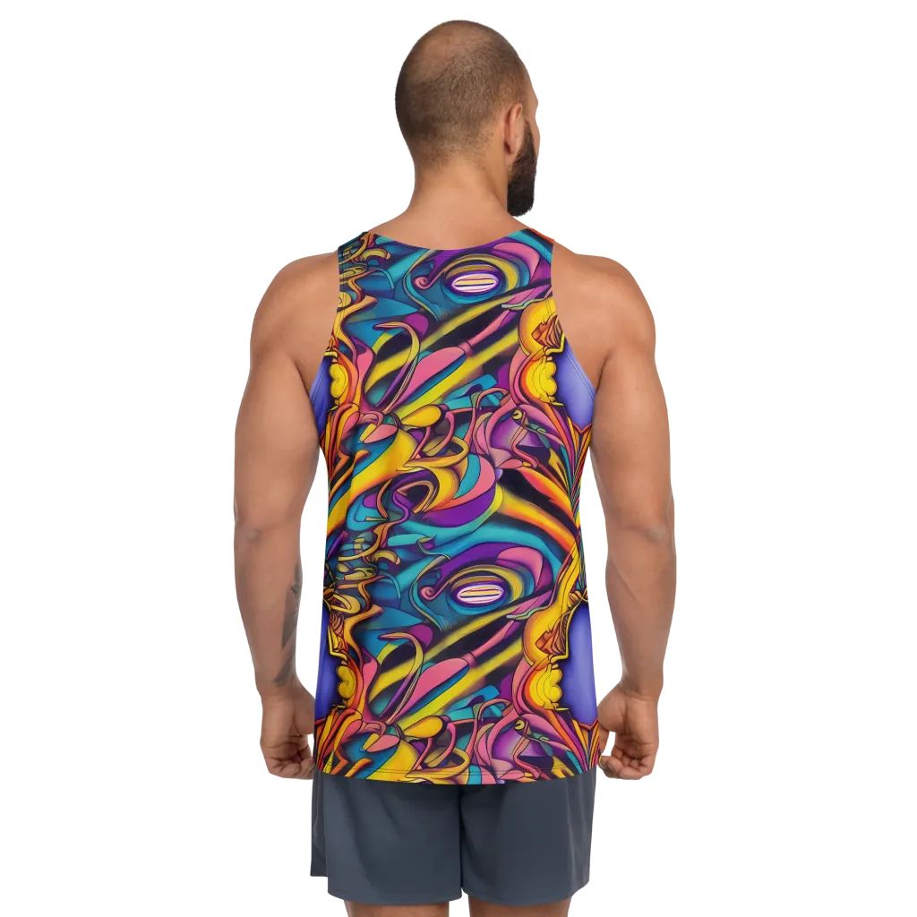 Pre-Raphaelite Wave on Men's Tank Top — Back