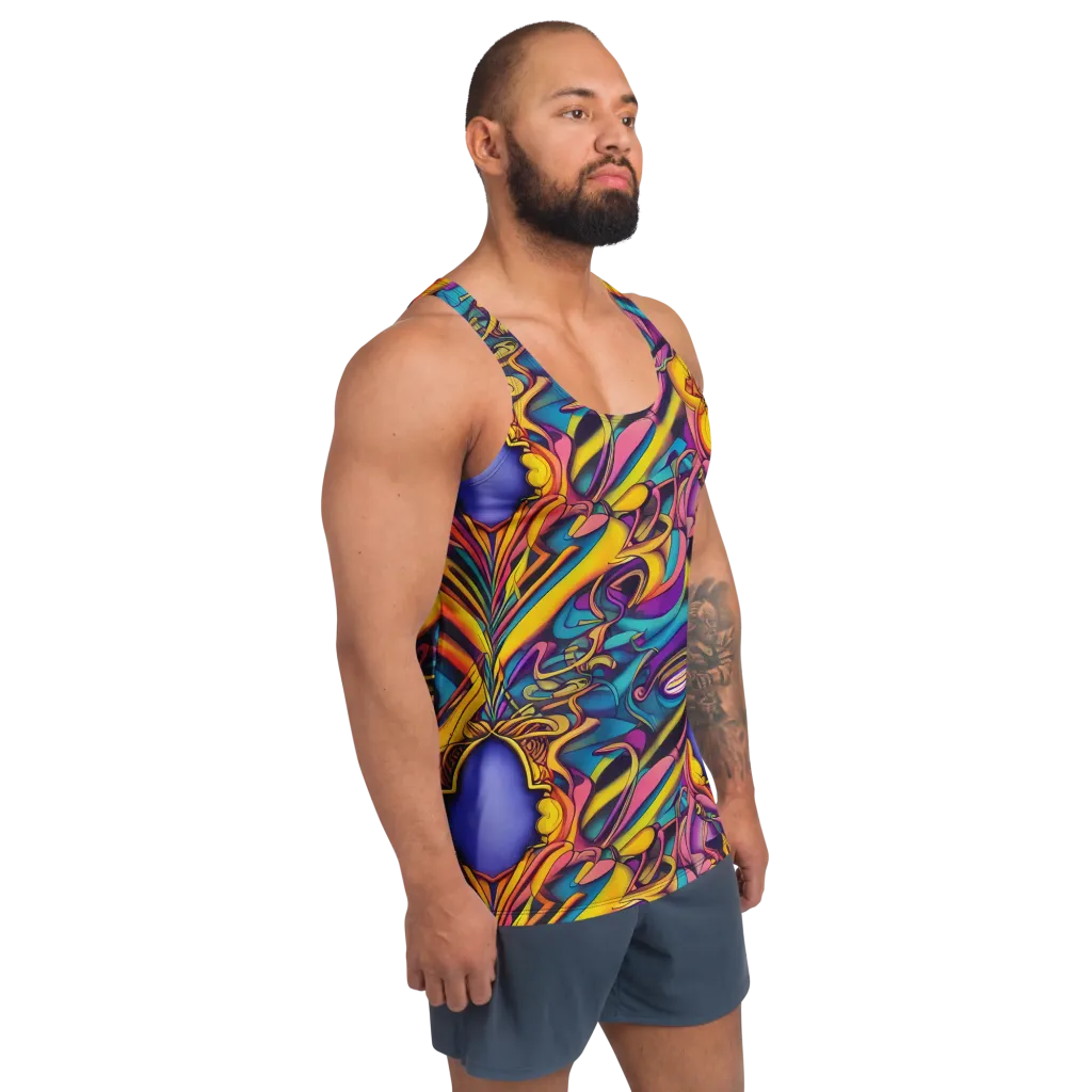 Pre-Raphaelite Wave on Men's Tank Top — Right Front