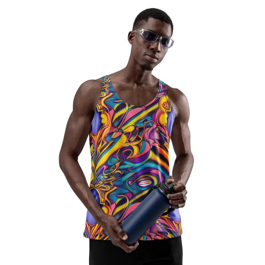 Pre-Raphaelite Wave on Men's Tank Top — Front