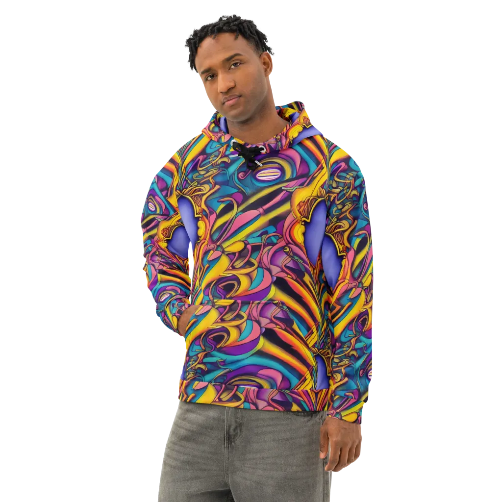 Pre-Raphaelite Wave on Cotton Hoodie — Left Front