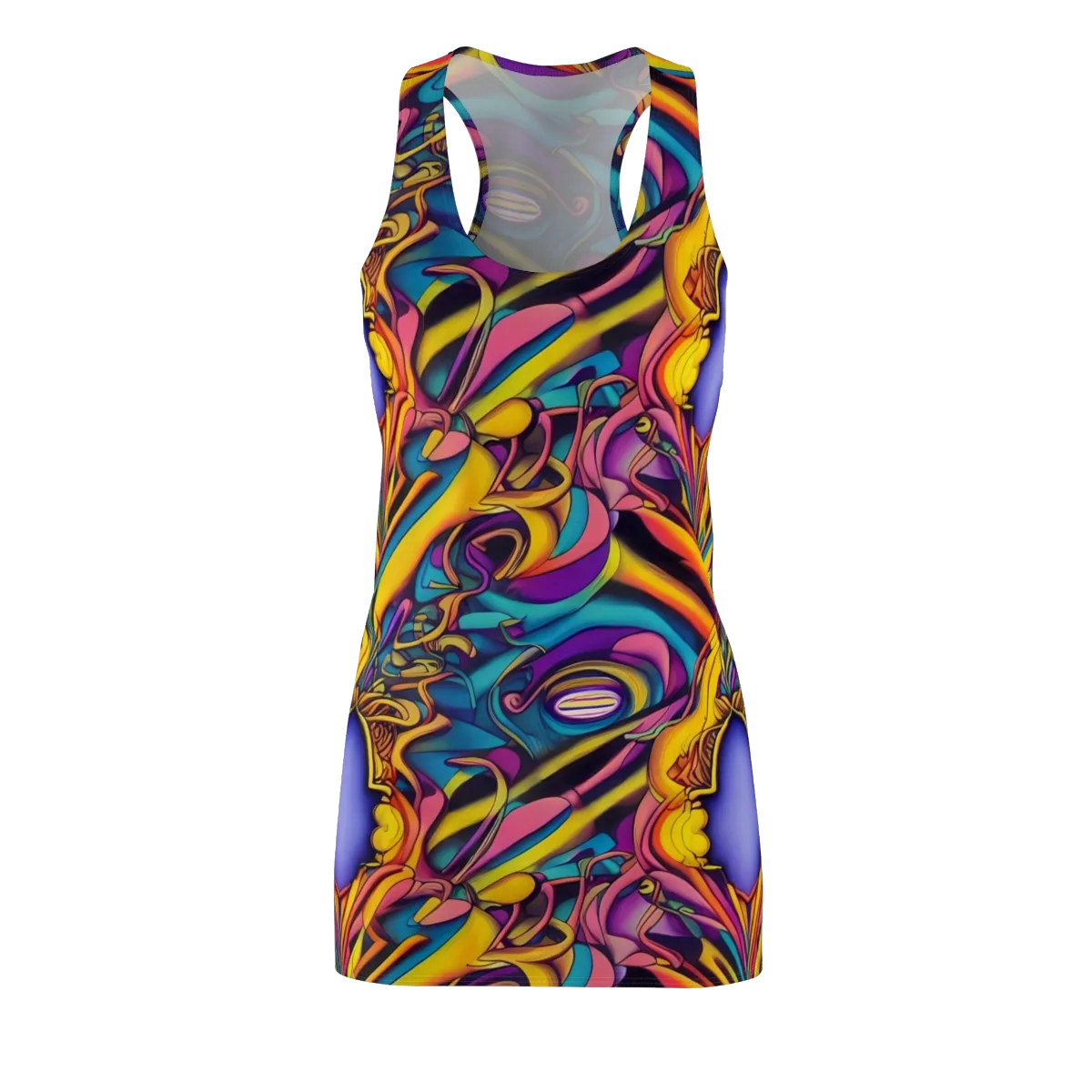 Pre-Raphaelite Wave on Racerback Dress — Front