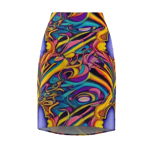 Pre-Raphaelite Wave on a Pencil Skirt