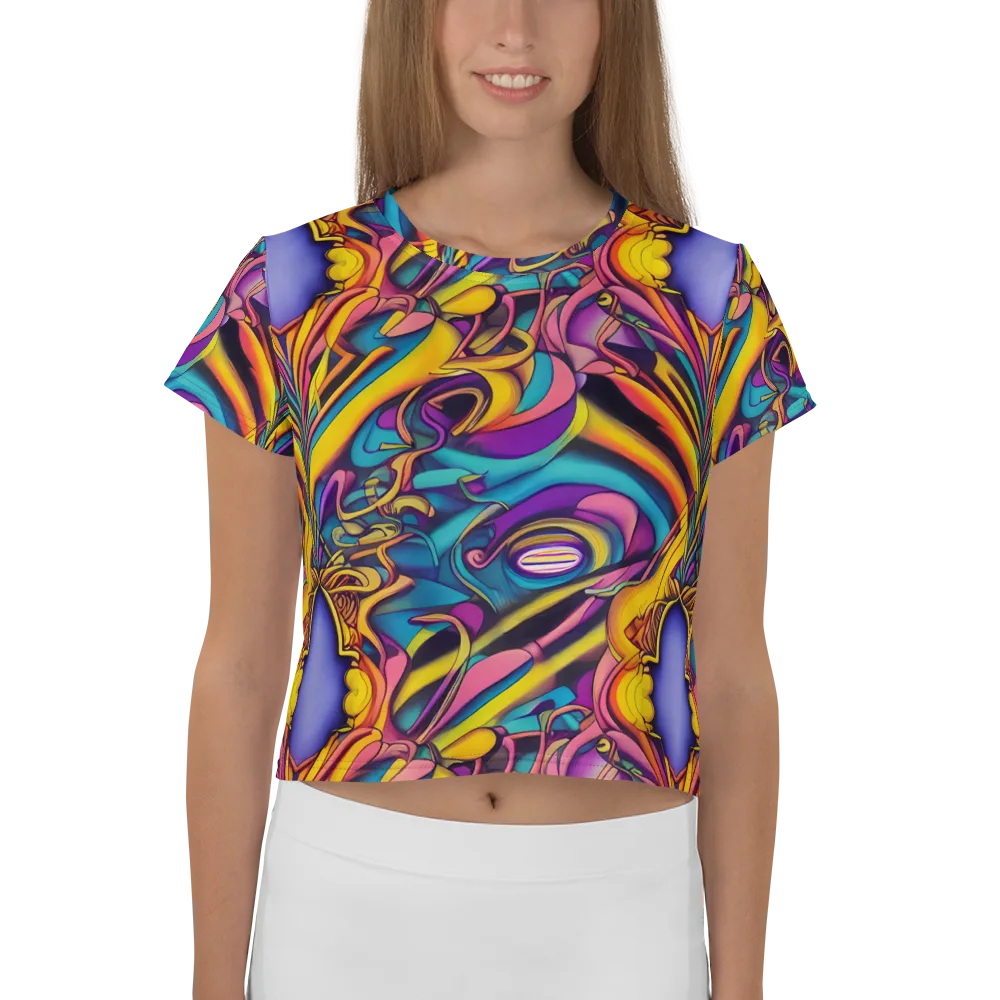Pre-Raphaelite Wave on Crop Tee — Front