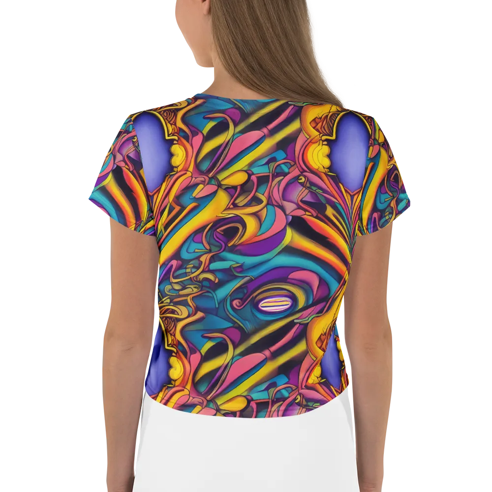 Pre-Raphaelite Wave on Crop Tee — Back