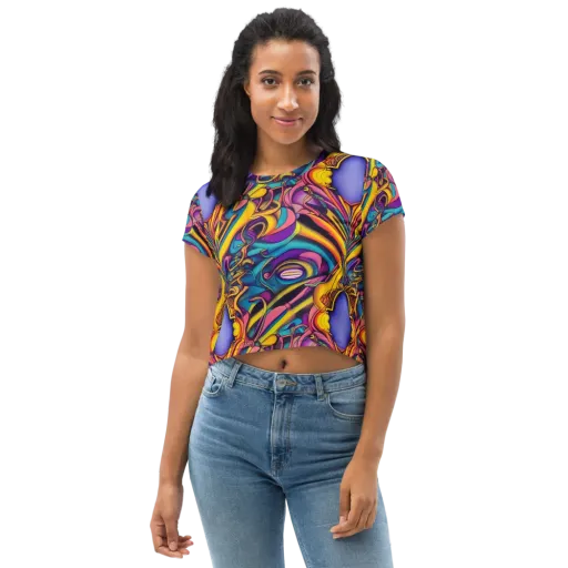 Pre-Raphaelite Wave on a Crop Tee