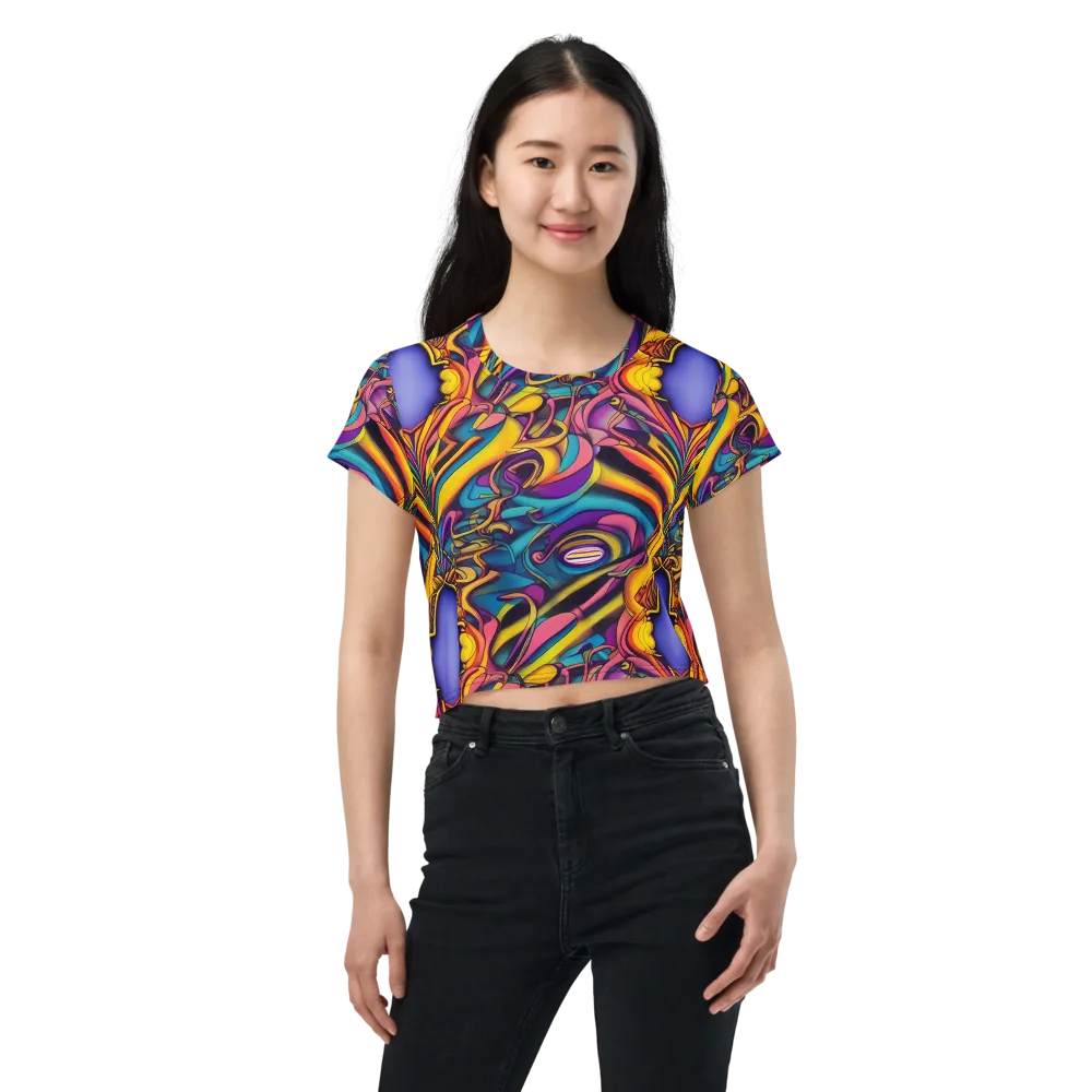 Pre-Raphaelite Wave on Crop Tee — Front