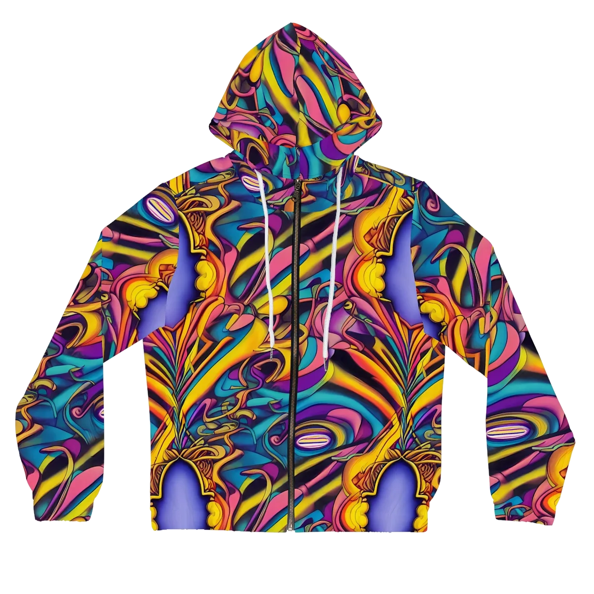 Pre-Raphaelite Wave on Women's Full-Zip Hoodie — Front