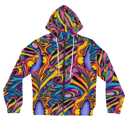 Pre-Raphaelite Wave on a Women's Full-Zip Hoodie