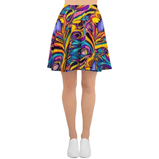 Pre-Raphaelite Wave on a Skater Skirt