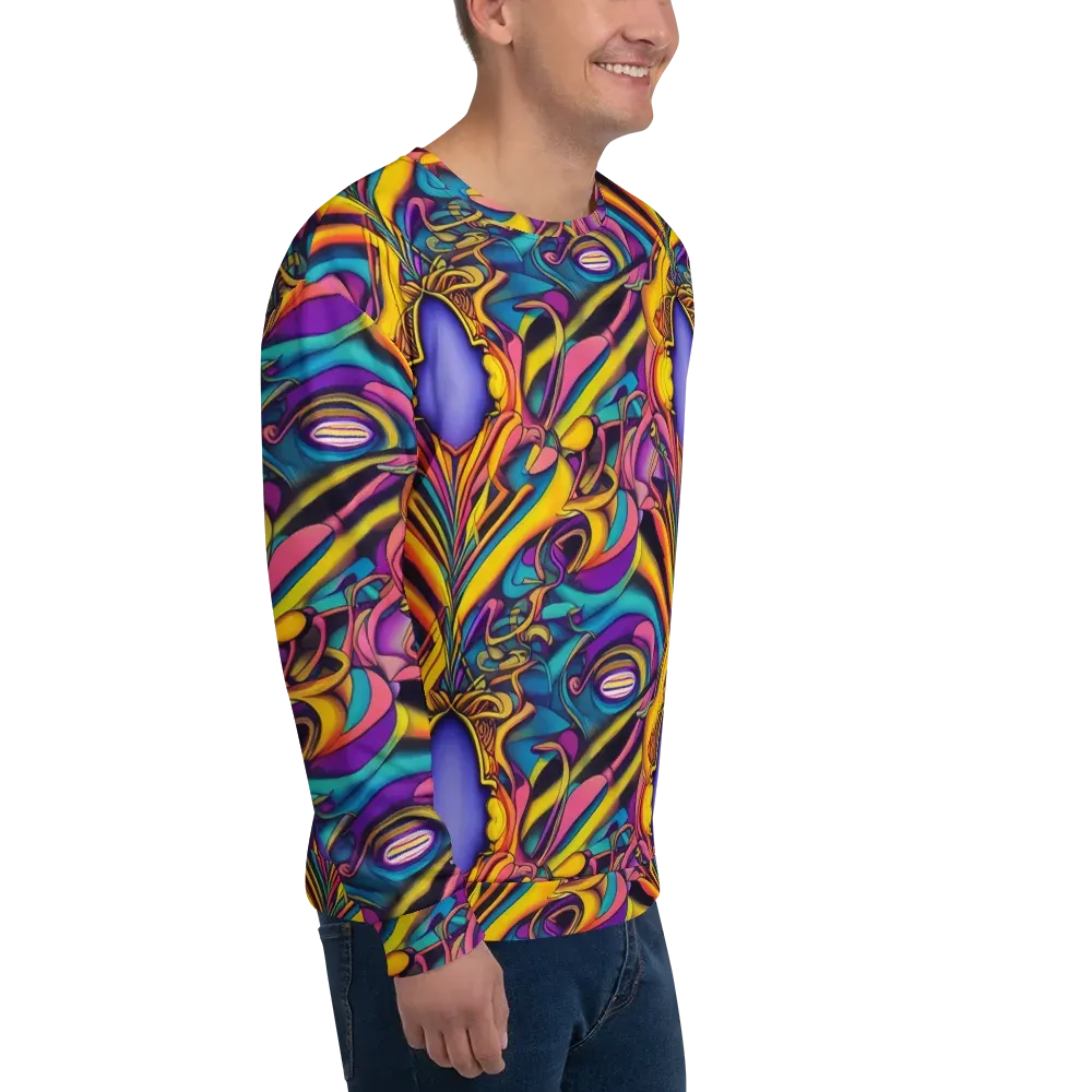 Pre-Raphaelite Wave on Sweatshirt — Right Front