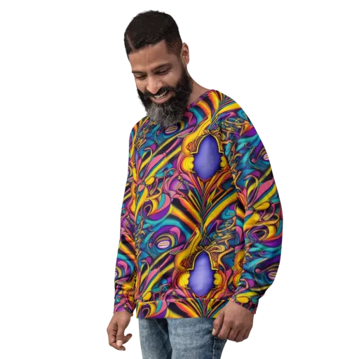 Pre-Raphaelite Wave on a Sweatshirt