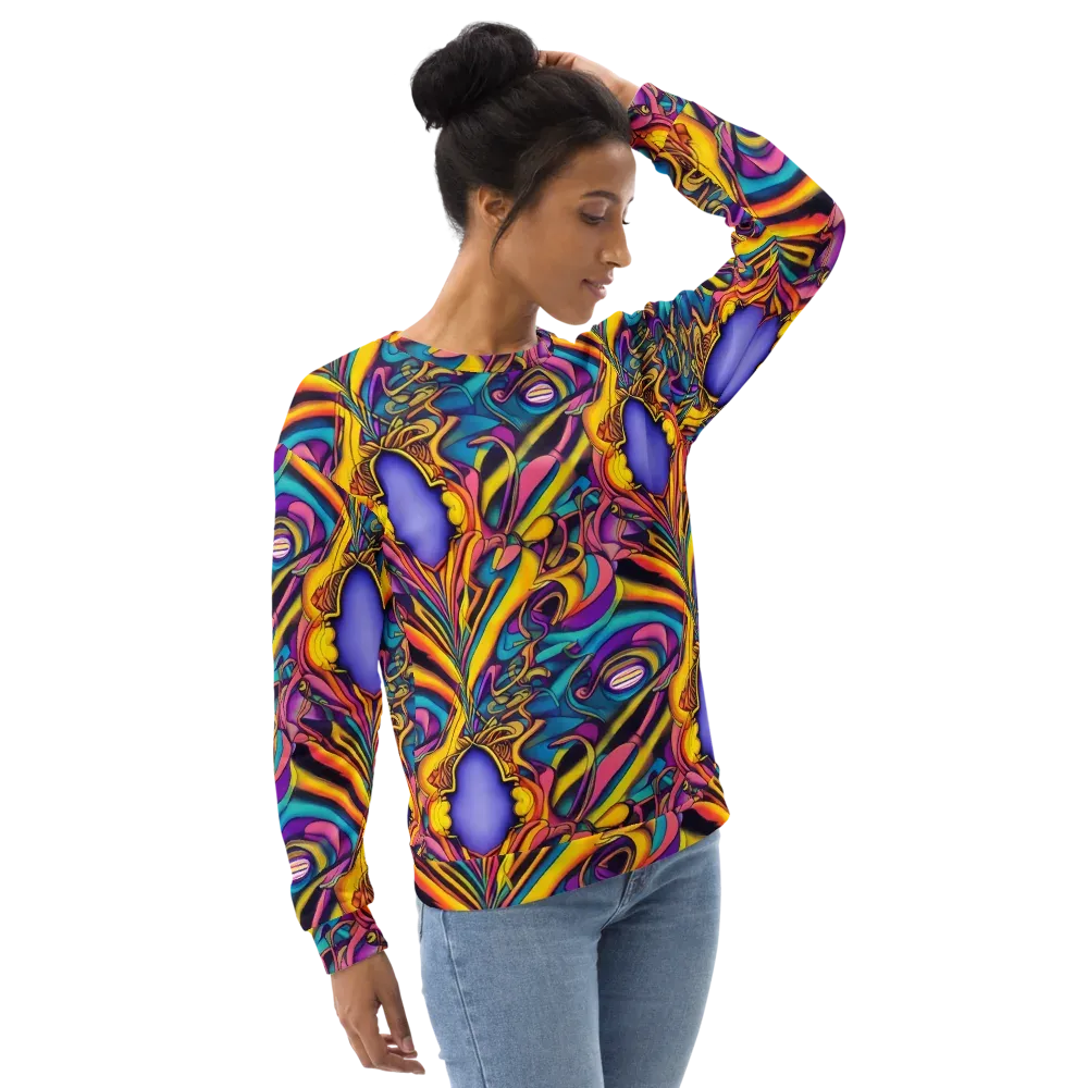 Pre-Raphaelite Wave on Sweatshirt — Right Front