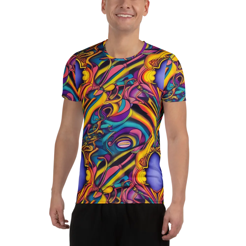 Pre-Raphaelite Wave on Men's Athletic T-Shirt — Front