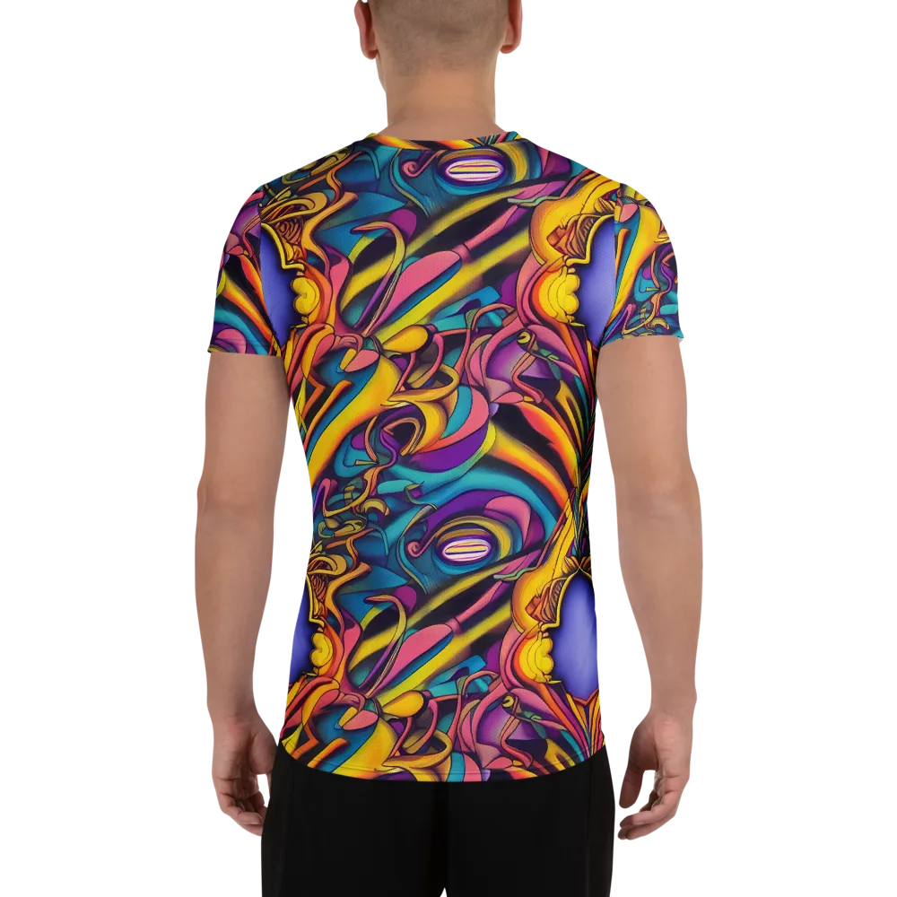 Pre-Raphaelite Wave on Men's Athletic T-Shirt — Back