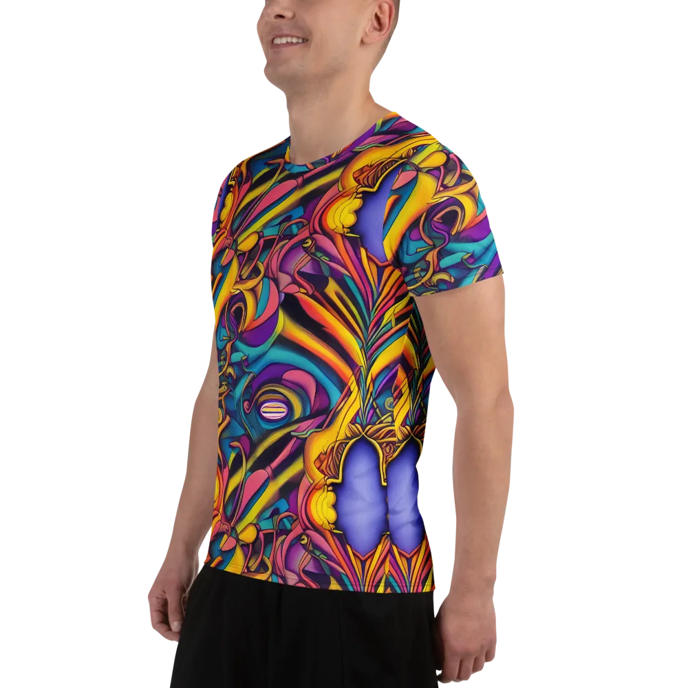 Pre-Raphaelite Wave on Men's Athletic T-Shirt — Left