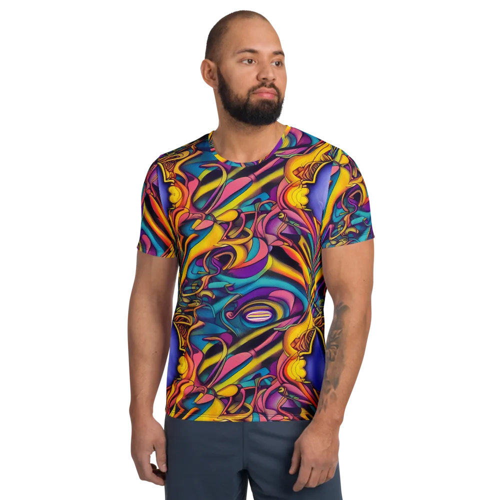 Pre-Raphaelite Wave on Men's Athletic T-Shirt — Front