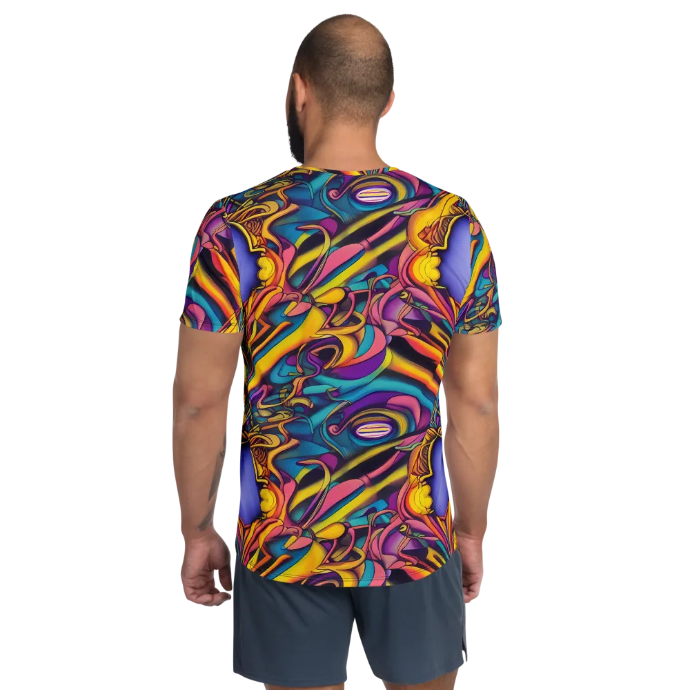 Pre-Raphaelite Wave on Men's Athletic T-Shirt — Back