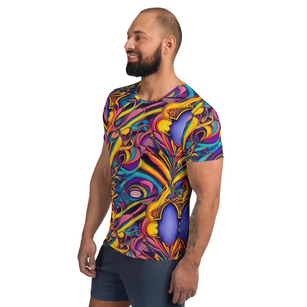 Pre-Raphaelite Wave on Men's Athletic T-Shirt — Left