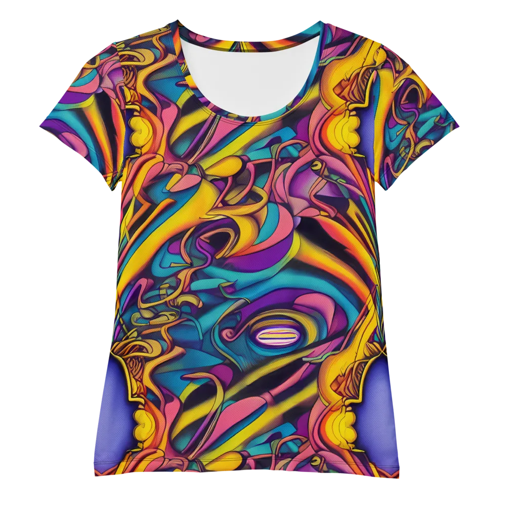 Pre-Raphaelite Wave on Women's Athletic T-Shirt — Front