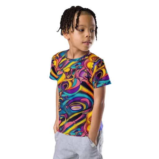 Pre-Raphaelite Wave on a Kids Crew Neck T-Shirt
