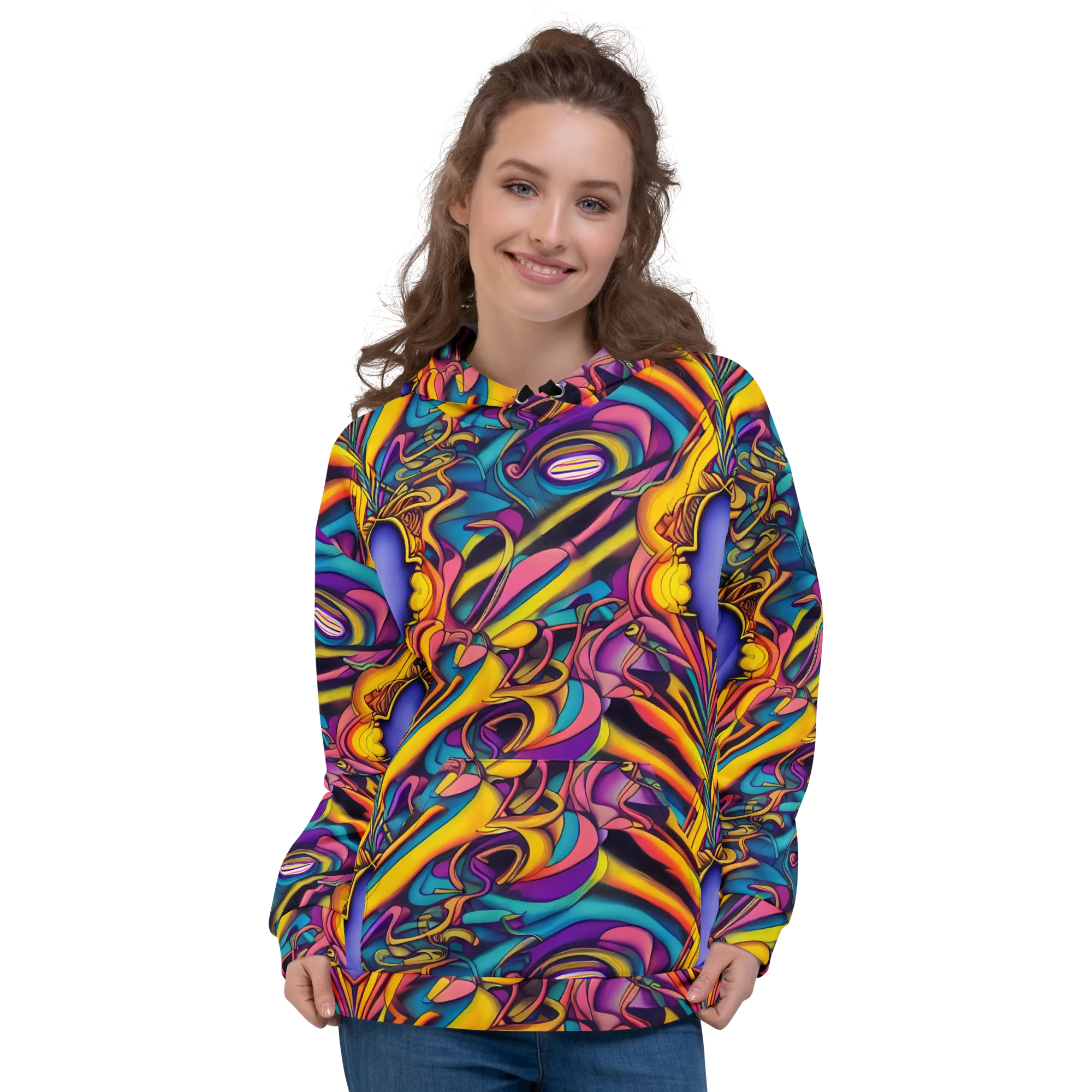 Pre-Raphaelite Wave on Hoodie — Front