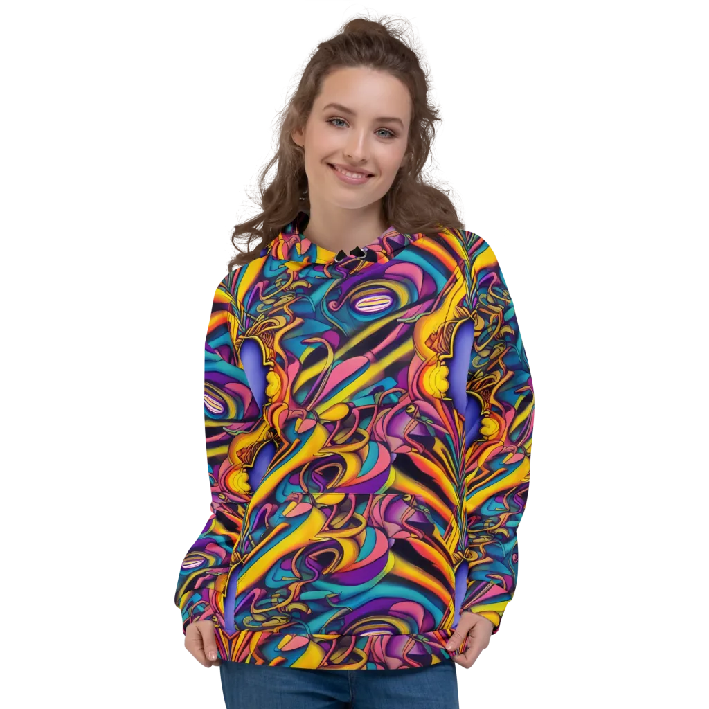Pre-Raphaelite Wave on Hoodie — Front