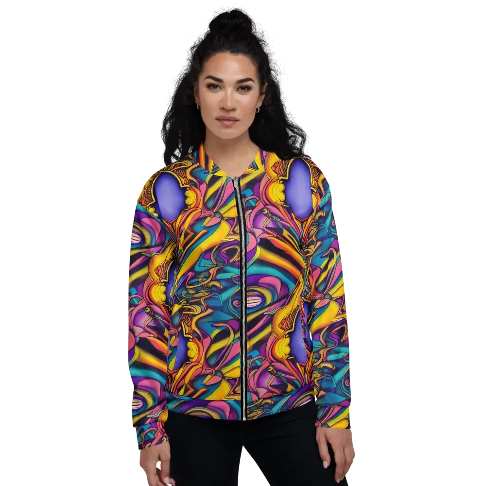 Pre-Raphaelite Wave on Bomber Jacket — Front