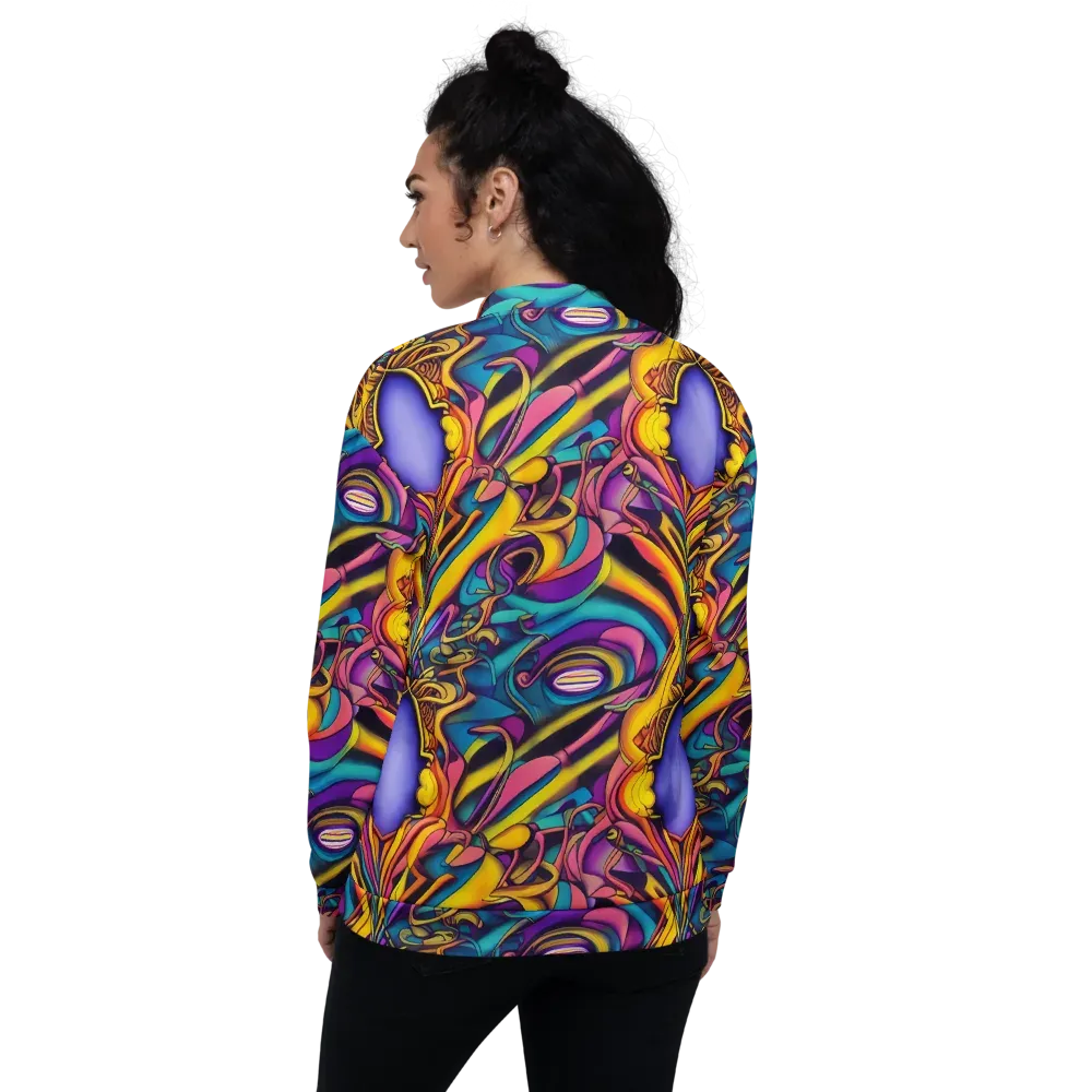 Pre-Raphaelite Wave on Bomber Jacket — Back