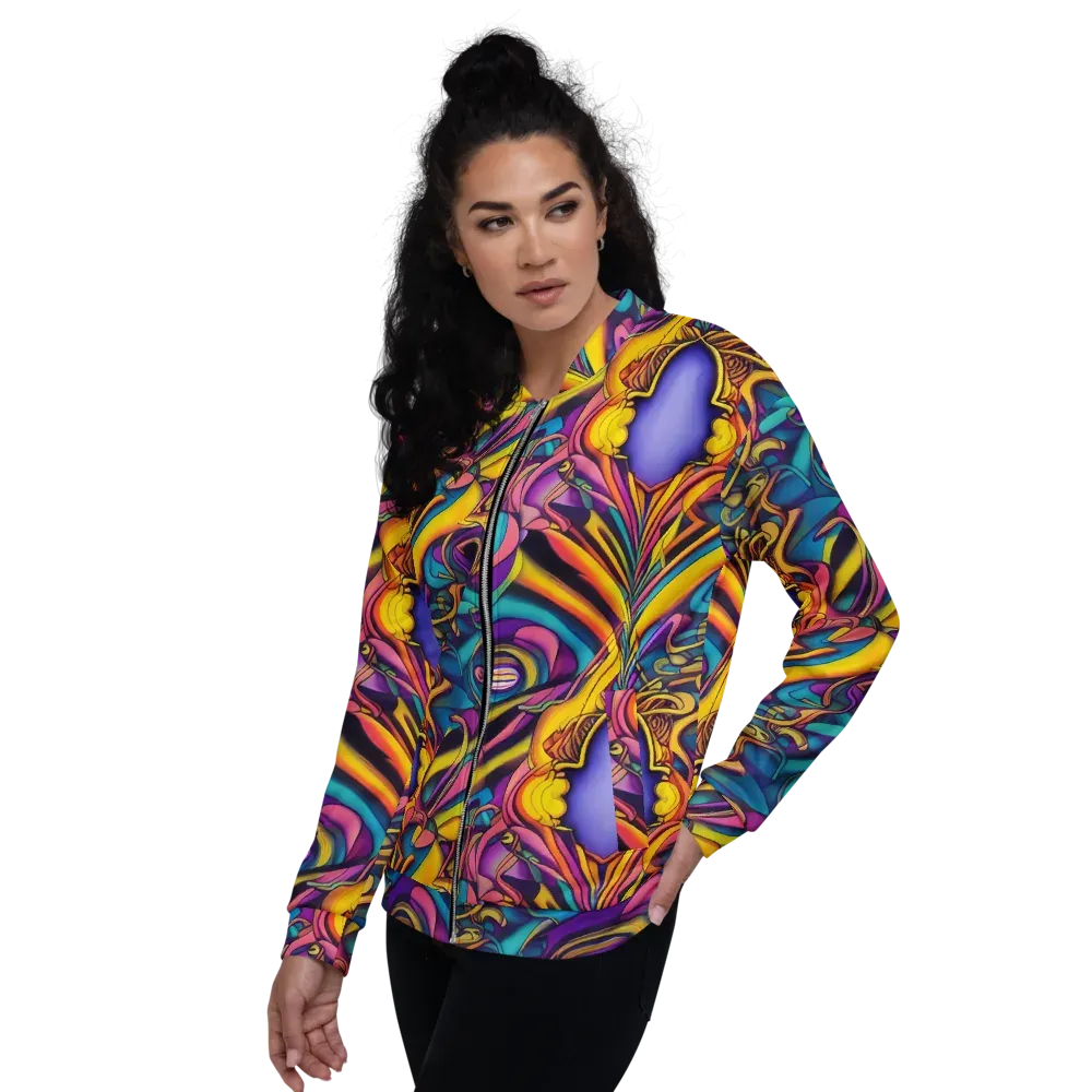 Pre-Raphaelite Wave on Bomber Jacket — Left