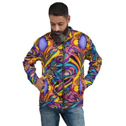 Pre-Raphaelite Wave on a Bomber Jacket