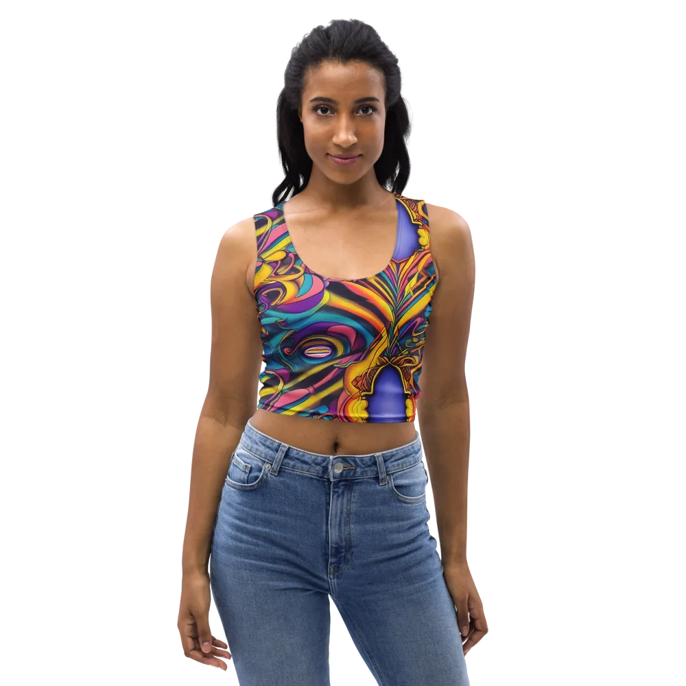 Pre-Raphaelite Wave on Crop Top — Front