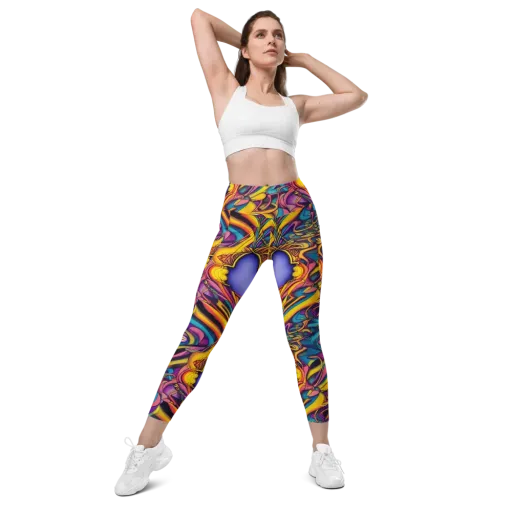 Pre-Raphaelite Wave on a Leggings with Pockets