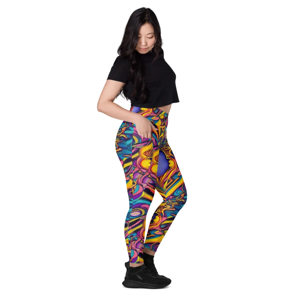 Pre-Raphaelite Wave on Leggings with Pockets — Right