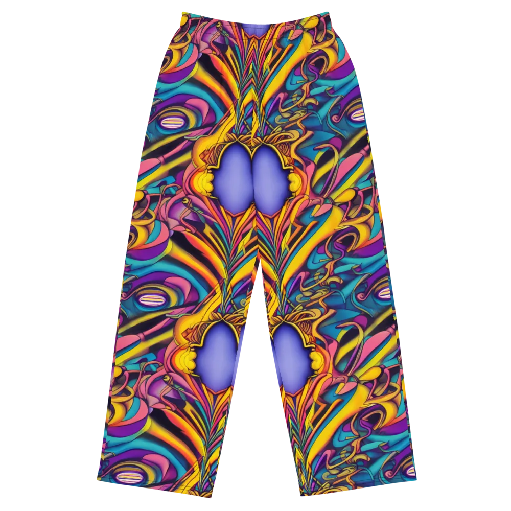 Pre-Raphaelite Wave on Wide-Leg Pants — Front