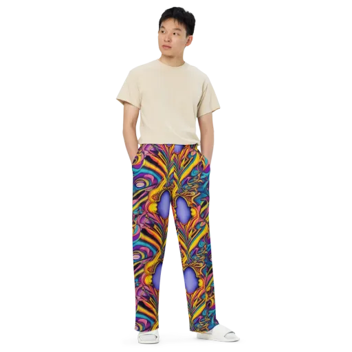 Pre-Raphaelite Wave on a Wide-Leg Pants