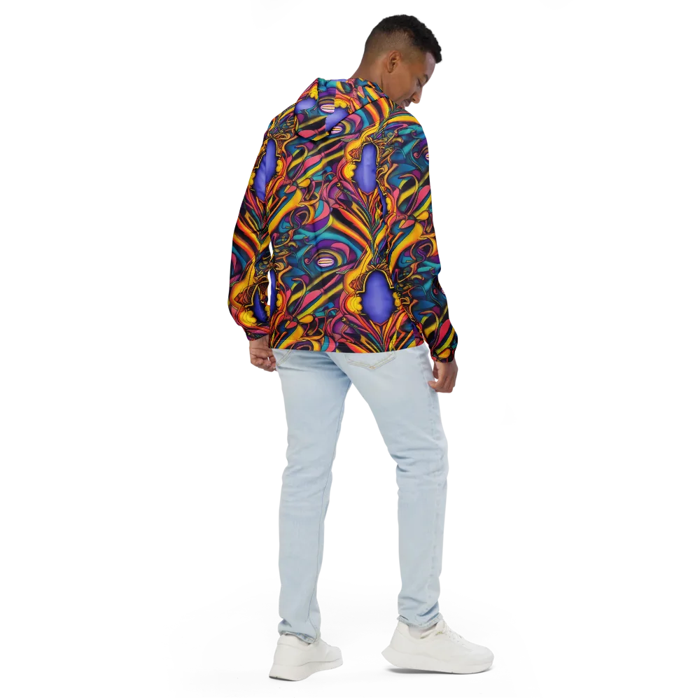 Pre-Raphaelite Wave on Men's Windbreaker — Back