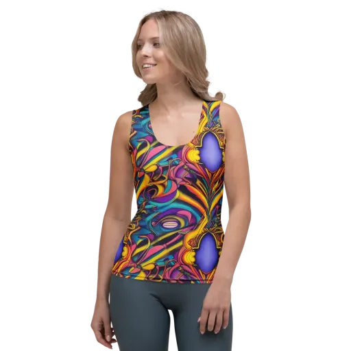 Pre-Raphaelite Wave on a Women's Tank Top
