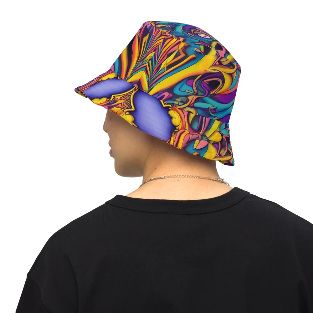 Pre-Raphaelite Wave on Reversible Bucket Hat — Back Inside