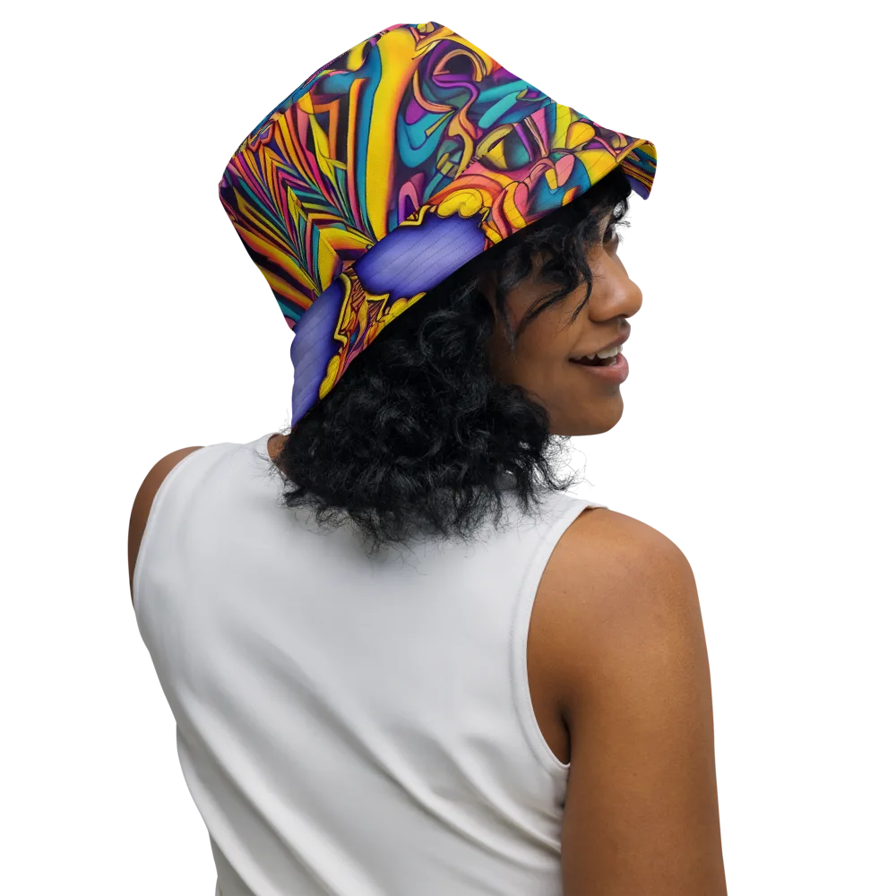 Pre-Raphaelite Wave on Reversible Bucket Hat — Right Outside