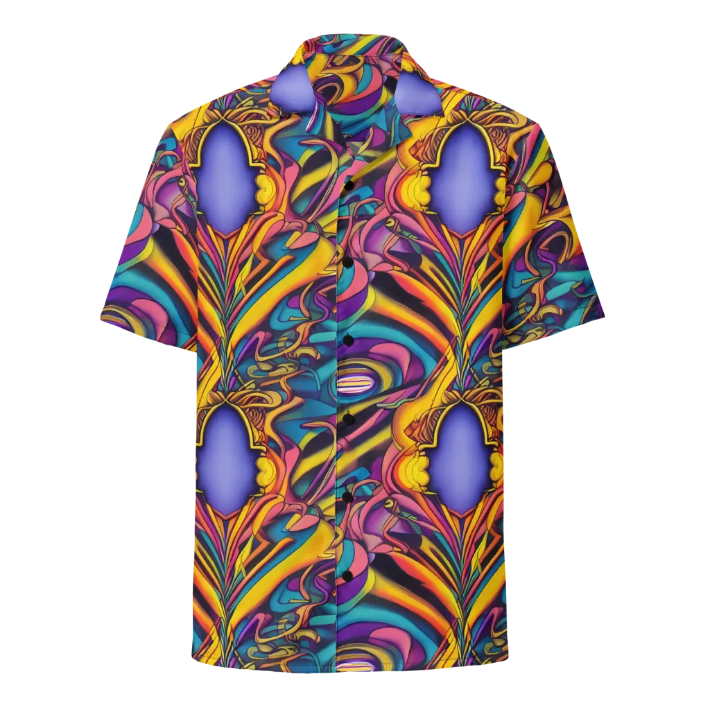Pre-Raphaelite Wave on Button Shirt — Front