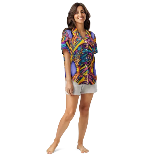 Pre-Raphaelite Wave on a Women's Short Sleeve Pajama Top