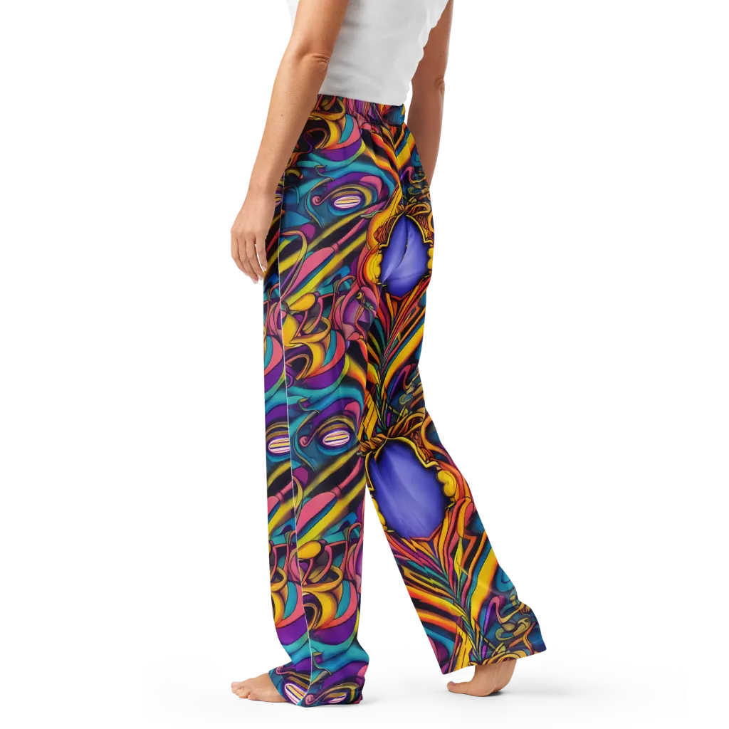Pre-Raphaelite Wave on Women's Pajama Pants — Left