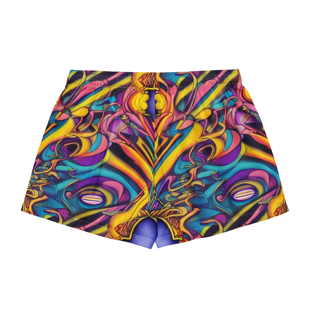 Pre-Raphaelite Wave on Women's Pajama Shorts — Back