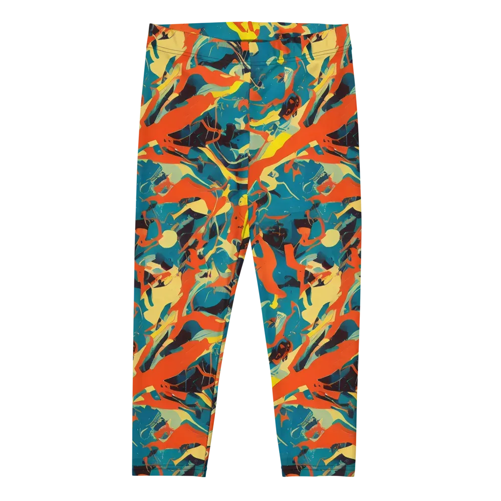 Abstract Tango on Capri Leggings — Front