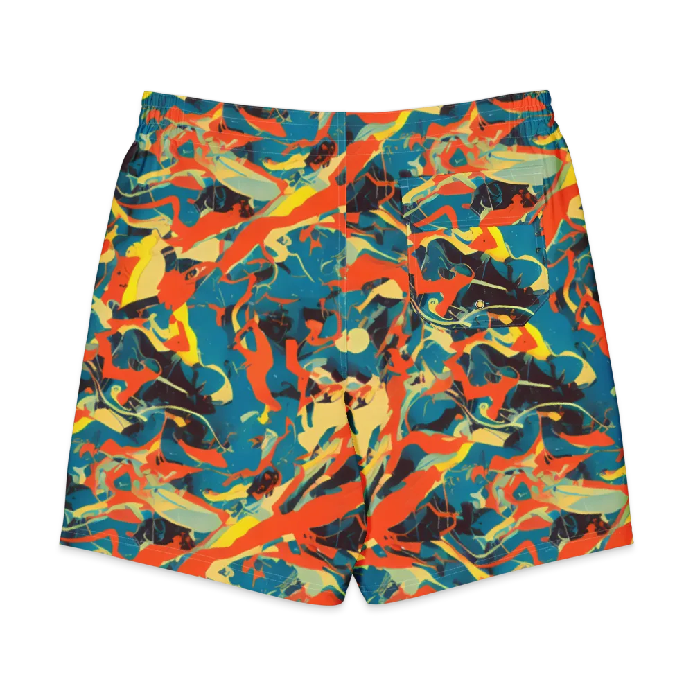 Abstract Tango on Men's Board Shorts — Back