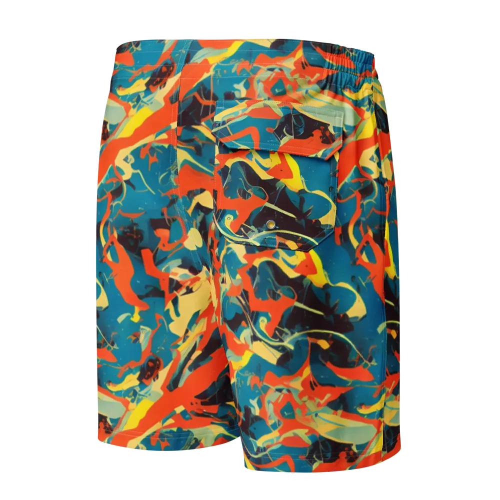 Abstract Tango on Men's Board Shorts — Back