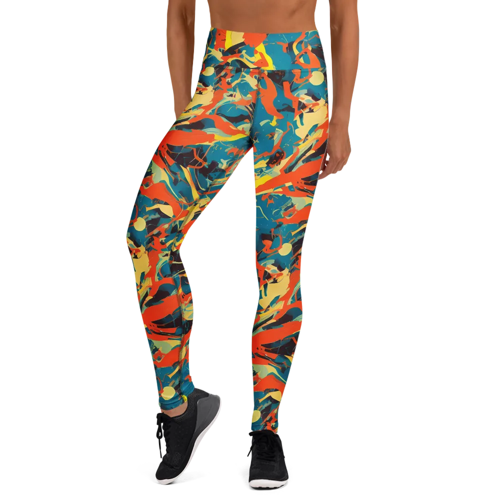 Abstract Tango on Yoga Leggings — Front