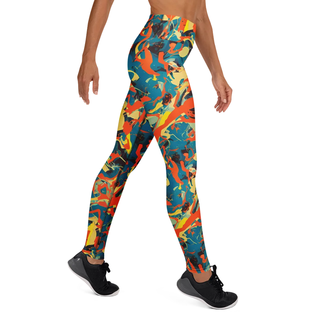 Abstract Tango on Yoga Leggings — Right