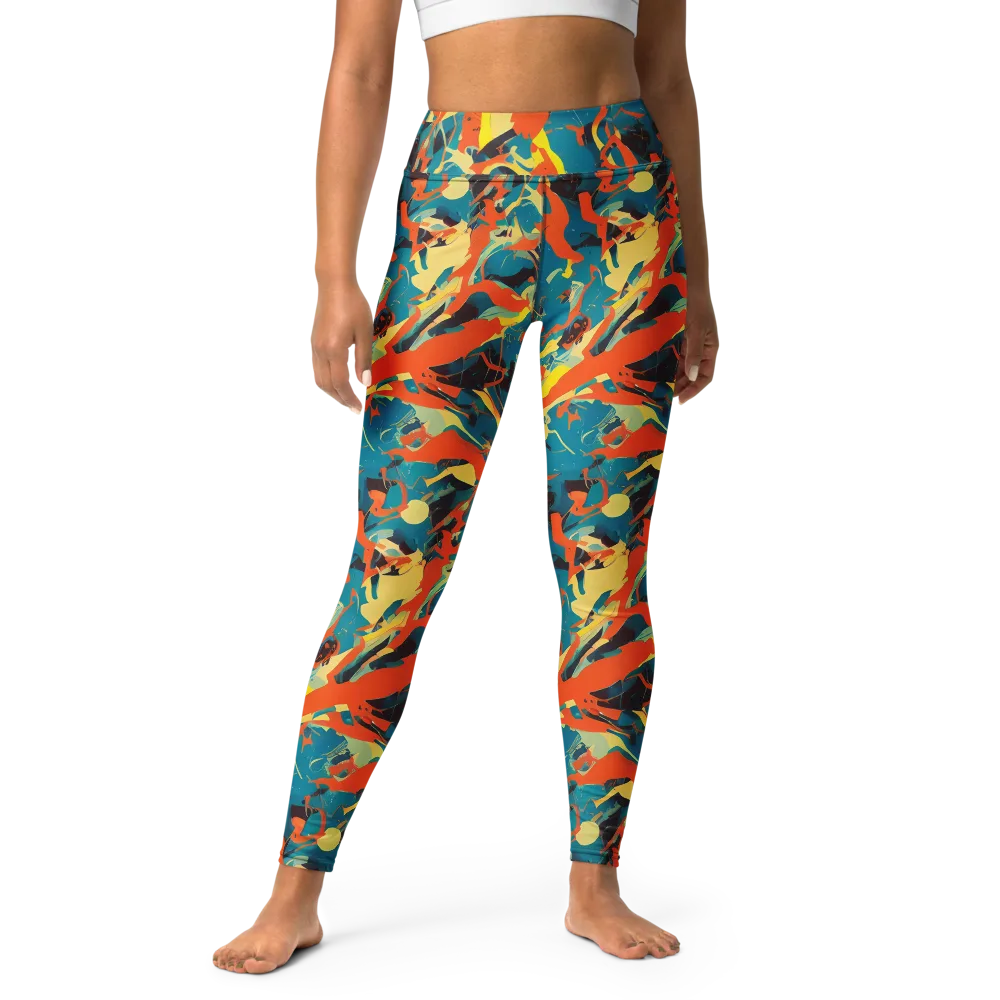 Abstract Tango on Yoga Leggings — Front