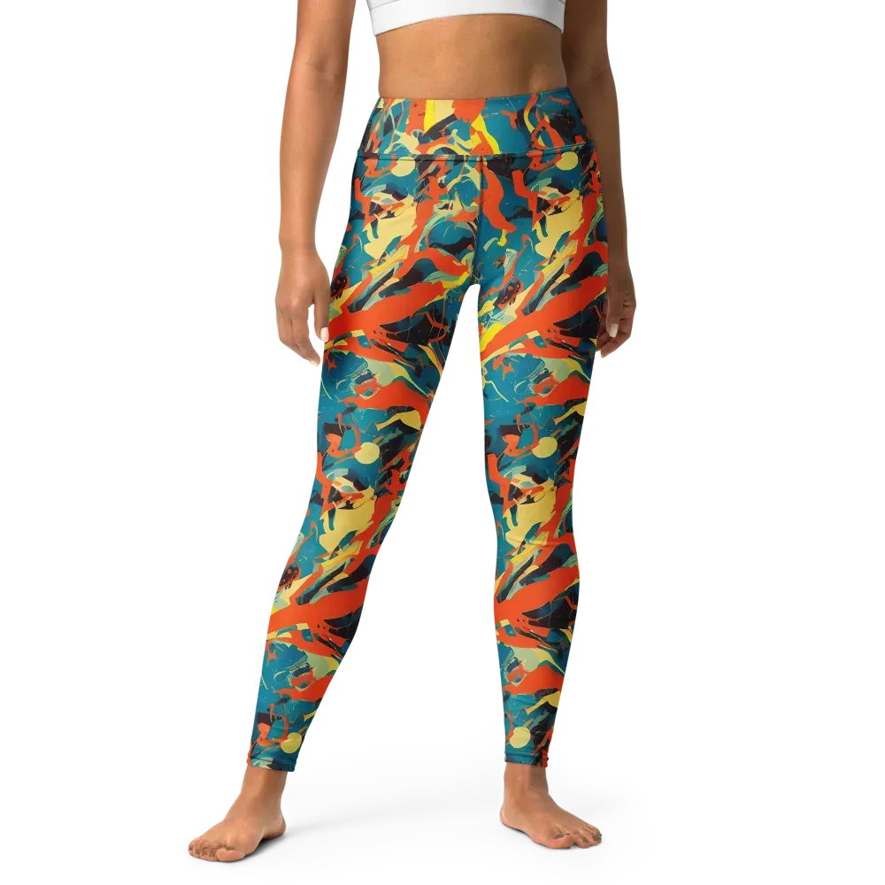 Abstract Tango on Yoga Leggings — Front